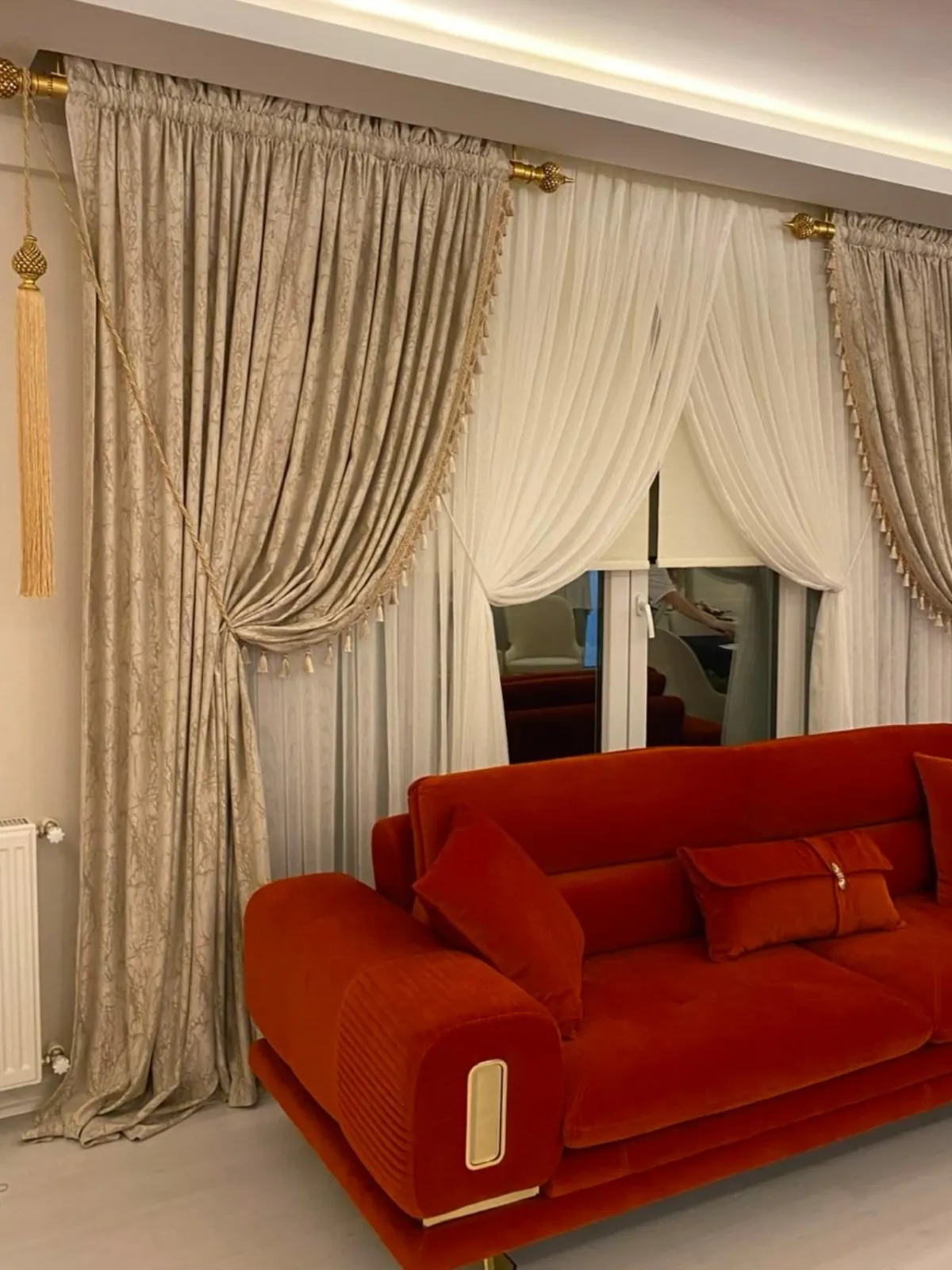 Custom curtains installed in a Texas living space