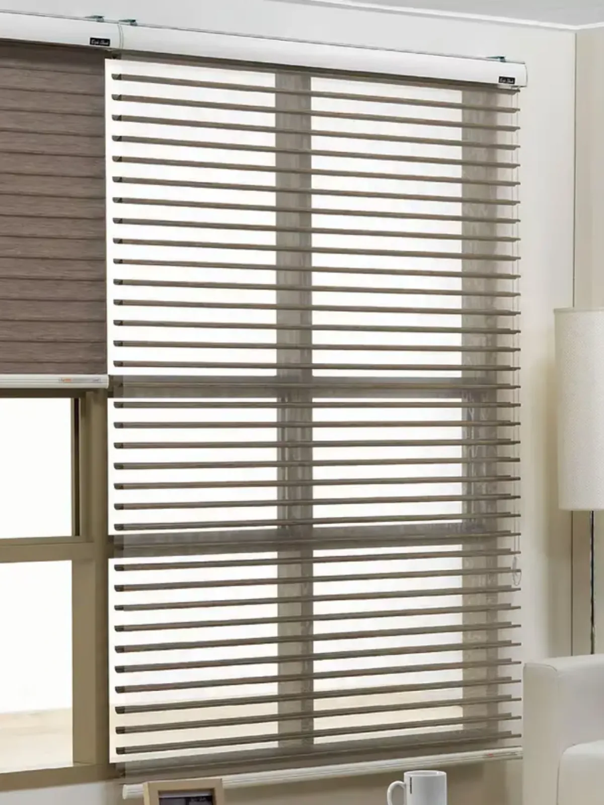 Triple Shades custom window treatment by Charm Curtain
