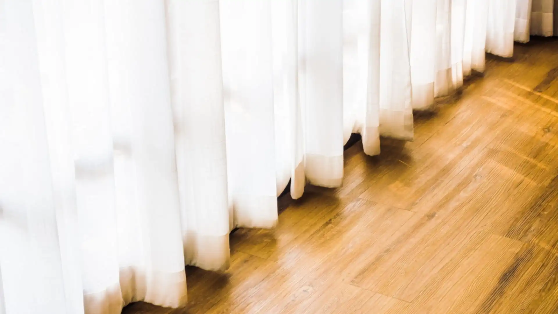 Slightly above the floor curtain Slightly above the floor curtain